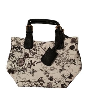 Floral Black & White Mini Tote
